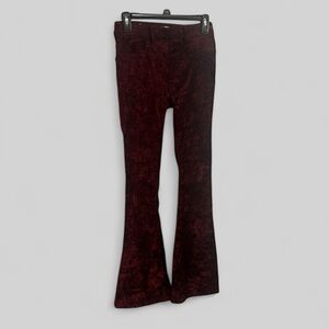 Altar'd State velvet pull on Maroon pants flared retro hippie size Small witchy
